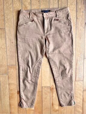 Ralph Lauren Sport Tan Equestrian Style Knee Patch Riding Pants Size 31